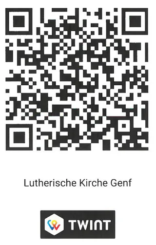 Ein QR-Code für TWINT-Zahlungen der Lutherischen Kirche Genf.